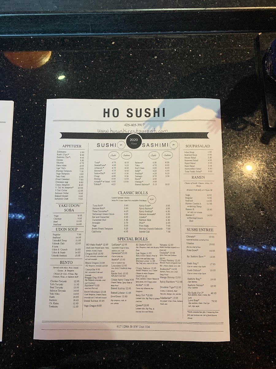 Ho Sushi Bistro Menu-1